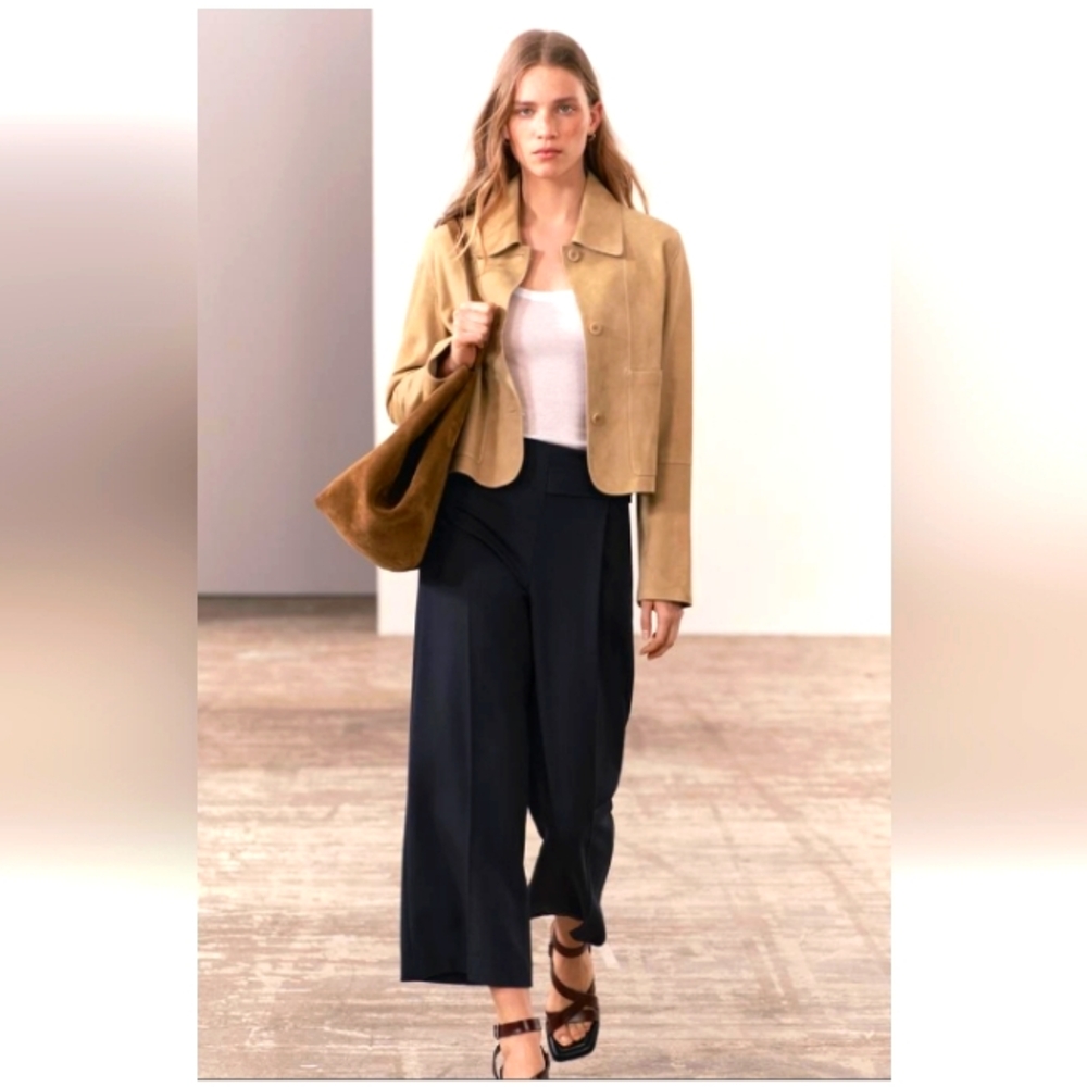 ZW COLLECTION ZARA NAVY CULOTTES PANTS